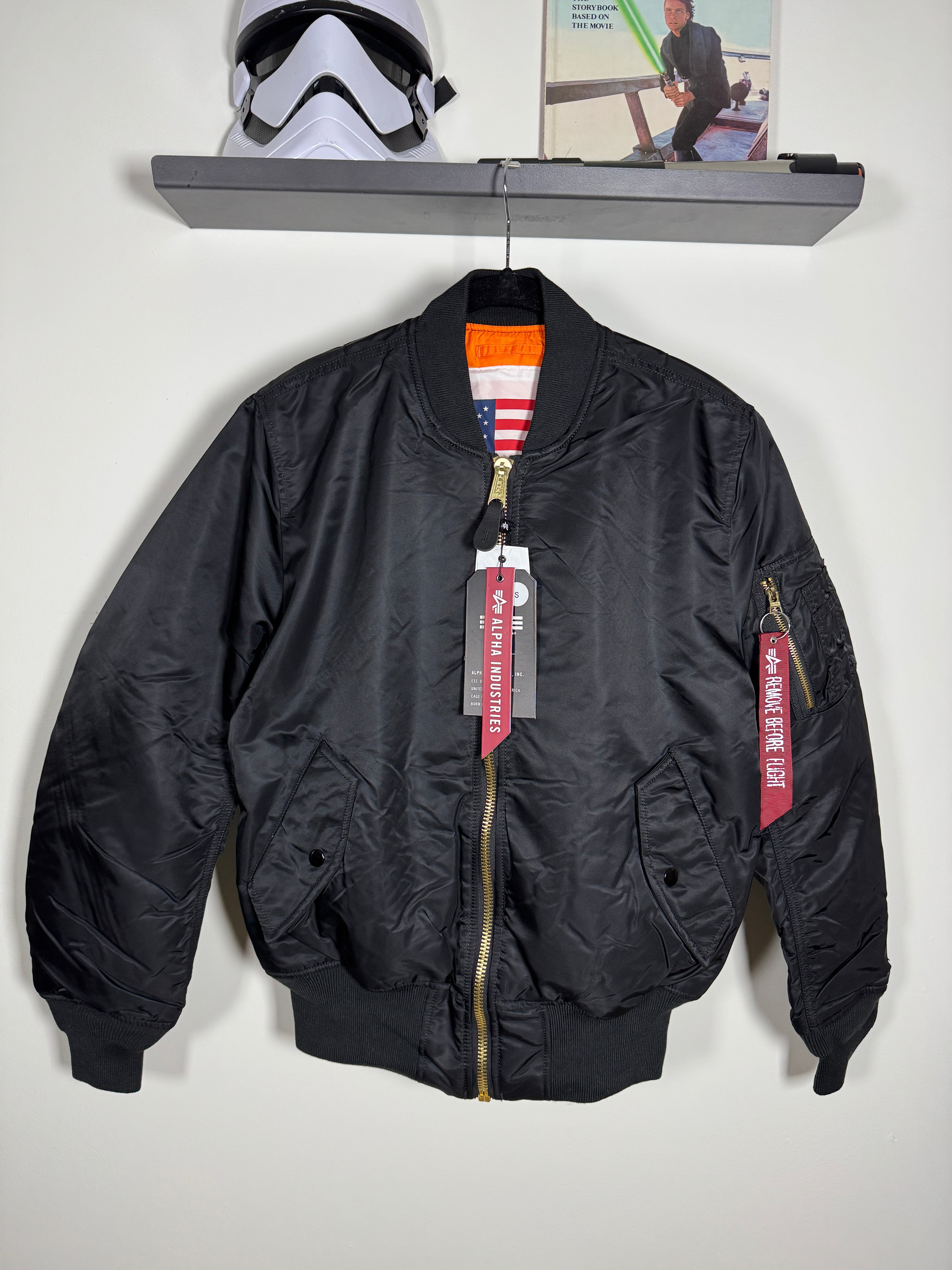 Chaqueta De Piloto Alpha Industries Ma-1 Blood Chit "Nueva"