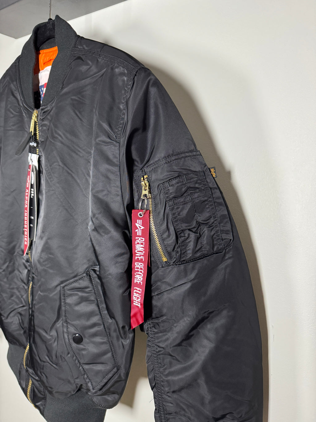 Chaqueta De Piloto Alpha Industries Ma-1 Blood Chit "Nueva"