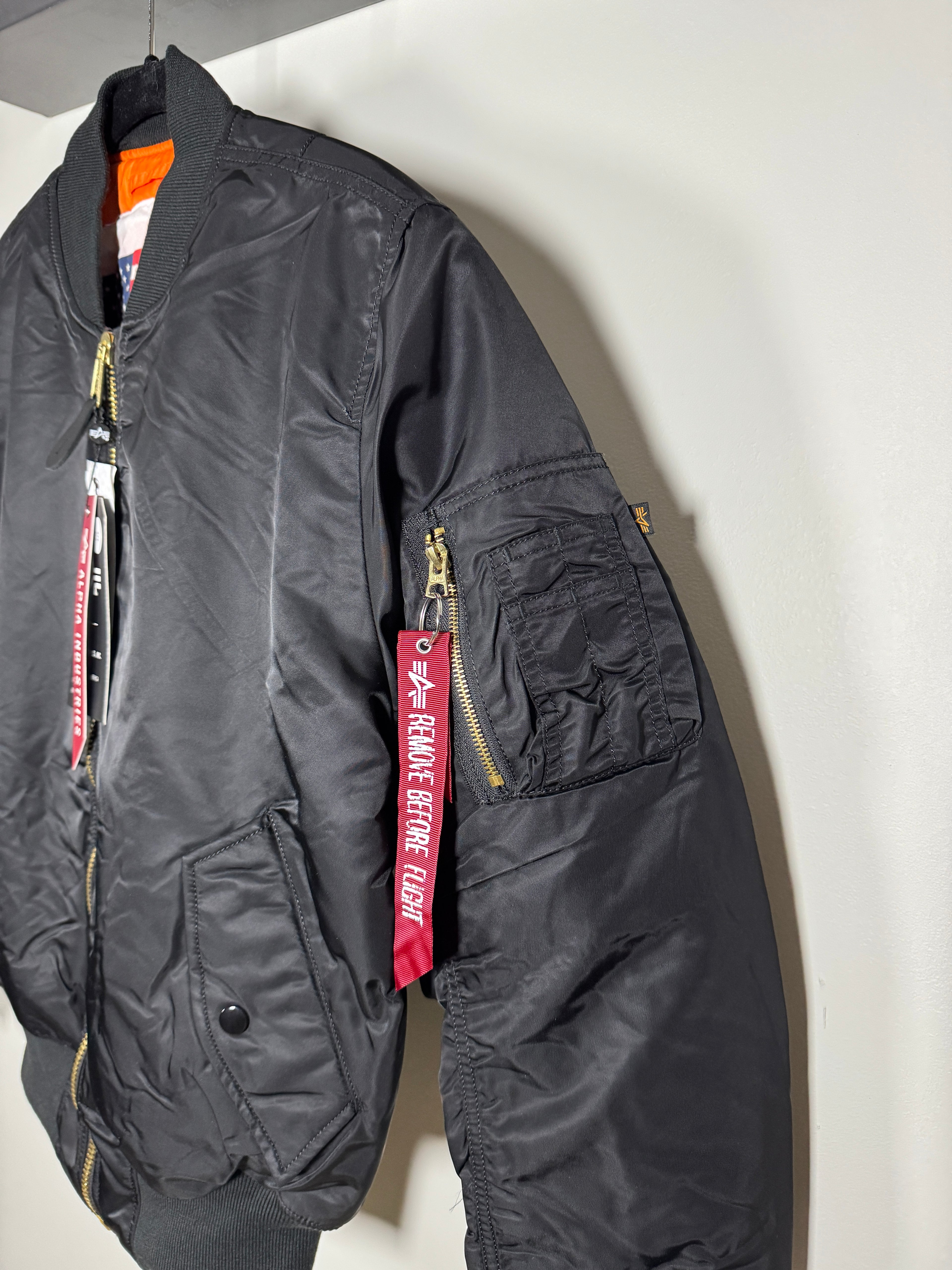 Chaqueta De Piloto Alpha Industries Ma-1 Blood Chit "Nueva"
