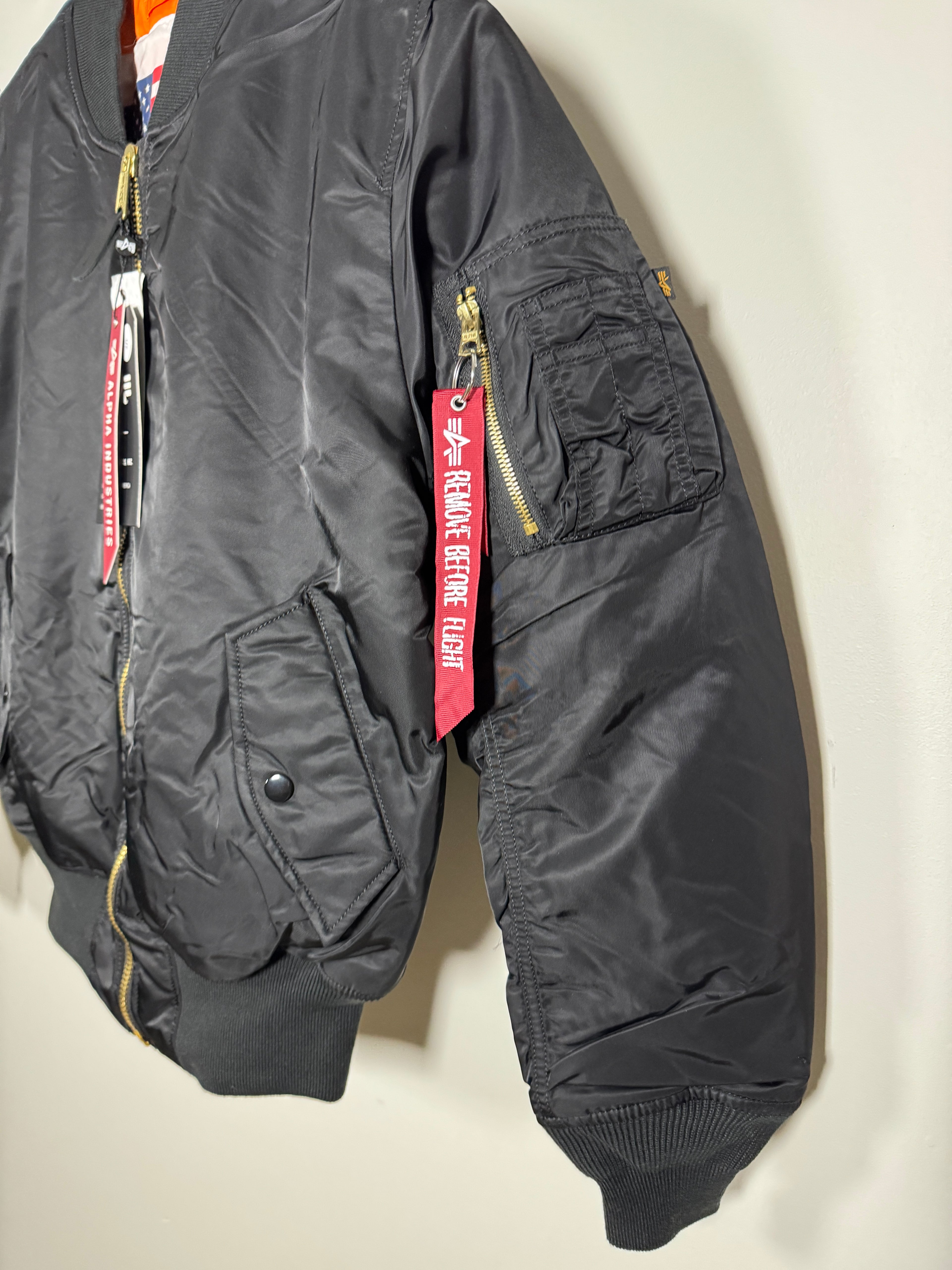 Chaqueta De Piloto Alpha Industries Ma-1 Blood Chit "Nueva"